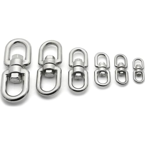 1PCS M20 Stainless Steel Straight Link Chain Sling Lifting Universal Swivel Chain sling Ring Eye to Eye Rigging Pet Ring