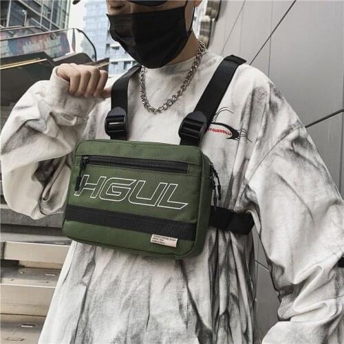 2021 nylon hip-hop mens chest bag waist bag hip-hop tactical chest drill bag mens vest bag fashion tactical bag mens bag