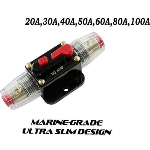 20A-100A 12V 24 Car Truck Audio Amplifier Circuit Breaker Fuse Holder AGU Style Stereo Amplifier Refit Fuse Adapter Fuse Box