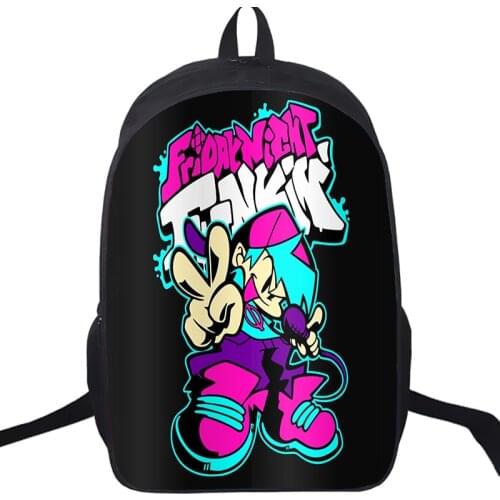 3D Fnf Game Friday Night Funkin School Bag Children Anime Bookbag Teens Travel Backpack Students Zipper Rucksack Mochila 16 Inch