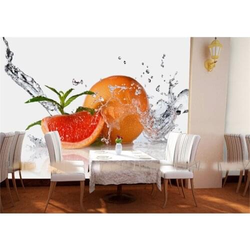 3d papel Murals Water drop fruit orange 3d wallpaper for kitchen room photo mural dinning room 3d wall murals