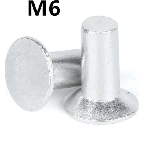 50PCS M6x12/16/20/25mm GB869 Countersunk Head Rivets Aluminum Solid Rivet