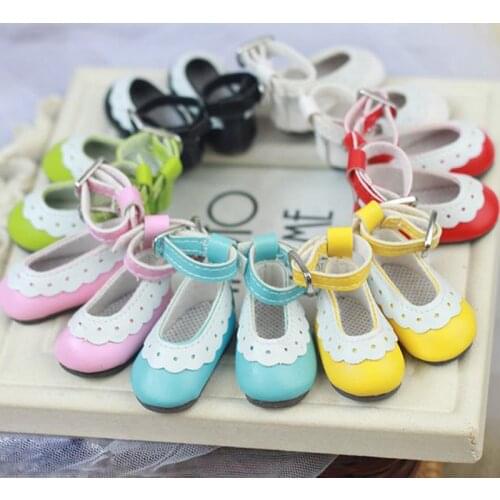 Doll Accessories 1/6 BJD Doll Mini Cute Shoes Leather Shoes For Toys Doll Free Shipping