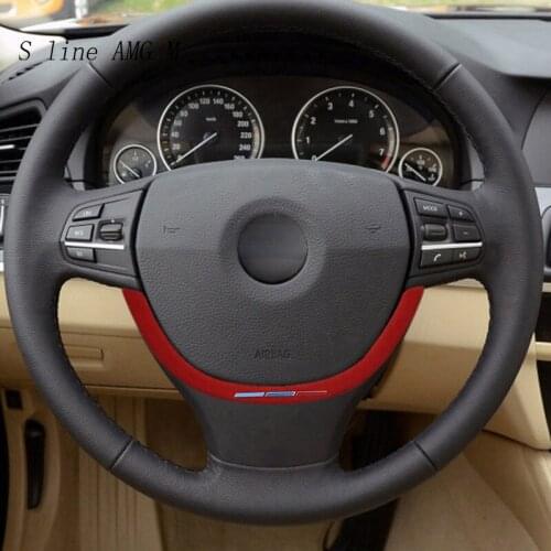 Car Styling Suede Car Wrapping ABS For BMW 5 6 7 Series f10 f18 f11 f12 f13 f01 f02 Steering Wheel Steering Button Cover Sticker