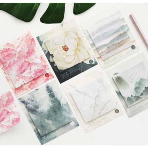 1Pcs Creative Colorful Self Adhesive Memo Pad Sticky Notes Various Style Bookmark Stationery School Office Supply