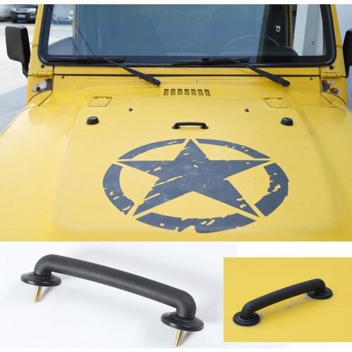 Black ABS Strap Hood Windshield Hold Down Bracket Trim For Jeep Wrangler TJ JK 1997-2017 Car Exterior Accessories