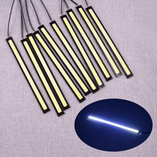 CITALL 10pcs/Set DC 12V 6000K-8000K White LED COB Strip Daytime Running Light Fog Lamp Waterproof 12W Universal Car Accessories