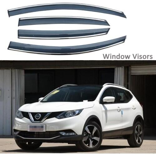 For Nissan Qashqai 2016-2021 Car Styling Awnings Shelters Window Visors rain eyebrow Protector Exterior decoration 4PCS 2018