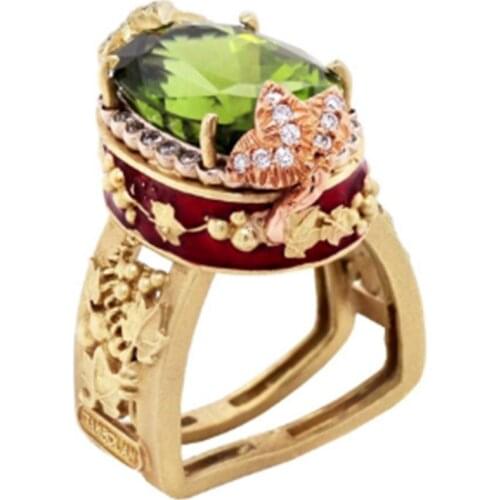 FFLACELL New Fashion Female Irregular Triangle Green Zircon Ring Suitable For Banquet Holiday Anniversary Jewelry Gift
