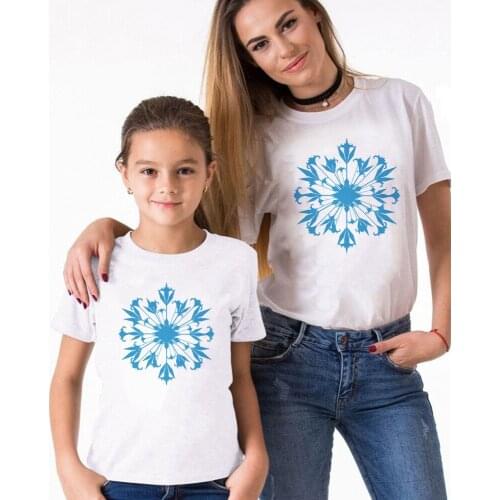 Snow Printed Graphic Tees For Mother Father Son Daughter Unisex Kids Children Clothes Family Matching T Shirts Streetwear Tops