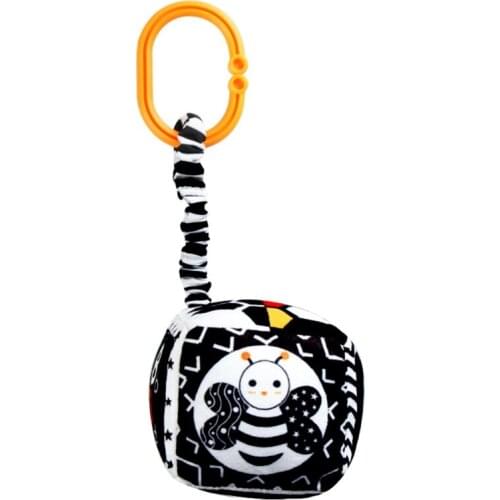 Geometric Rattle Sensory Black and White Series Car Seat Toys, Visual Development Car Hanging Plush Training Toys