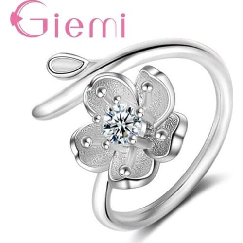 Hot Sell 925 Sterling Silver Flower Rings Wonderful Accessories For Ladies Female Birthday Festival Surprise Elegant Gifts