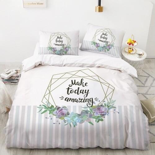 Bedding set King Queen Euro Duvet cover set pillow case Bed linens Quilt cover euro 220x240 240x260 Nordic simple Grey Stripe