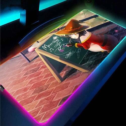 XGZ RGB Sexy Lem Anime Mouse Pad Xxl 7-color LED Light Mousepad Gaming Carpet Pad Mini Pc Notebook Keyboard Protection Desk Mat