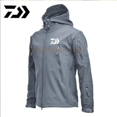 Daiwa Fishing Jackets Men Warm Thick Fleece Fishing Clothes Zipper Fishing Shirt Outerwear Man Daiwa Clothing for Winter Fishing