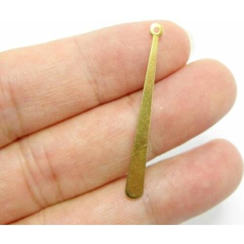 50pcs Brass earrings dangle charms 38x4x0.4mm Long drop brass pendant necklace findings R947