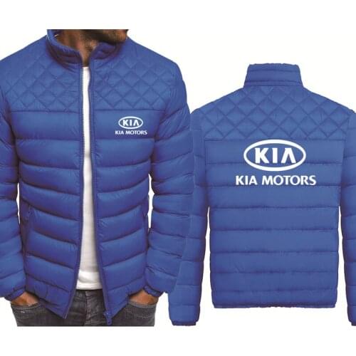 Fashion Trend Mens Zip Jacket KIA Car Logo Spring Autumn Casual Cotton High Quality Thicken Warm Wool Fleece Mens Jacket