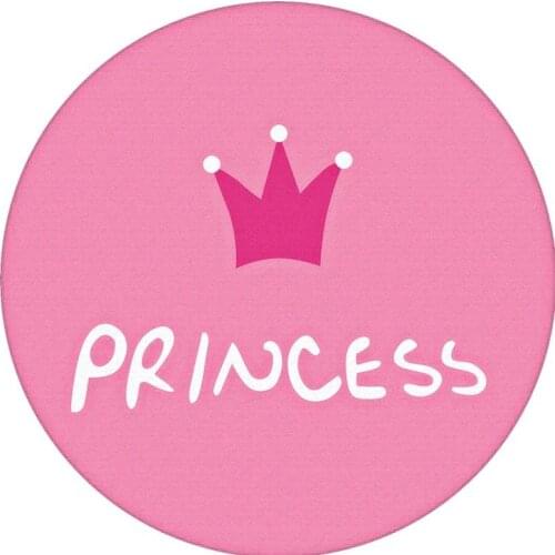 60cm/ 80cm/100cm soft pink princess printed carpet round short plush rug floor mat home decorative chair mat non slip playmat