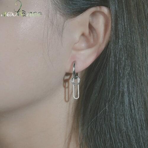 Nextvance Stainess Steel Earrings Feather Luck Ear Clip Personality Fashion Punk Style for Women Younth Jewlry Gift Wholesale