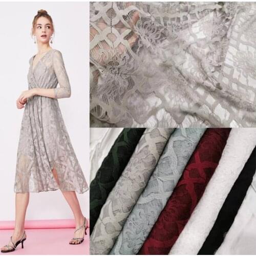 New geometric checkered lace fabric curtain tablecloth clothing wedding crafts fabric