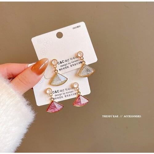 Originality Korean Statement Silk Resin Earrings Quality Drop Earrings For Women Sector Gold Earrings Female Jewelry Gifts