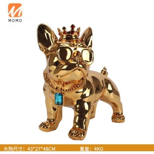 Creative Wireless Bluetooth Audio Bulldog Portable Speaker Electronic Gift Store Electroplating Dog Ornaments