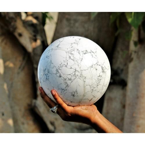 Natural white pine stone sphere quartz crystal ball therapeutic collection