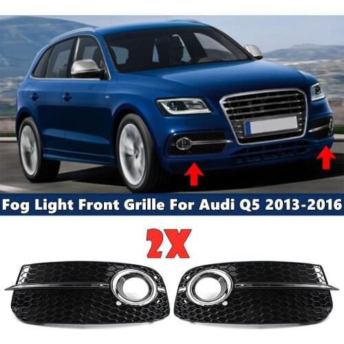 A Pair Car Front Fog Light Cover Honeycomb Grille Grill For Audi Q5 2013 2014 2015 2016