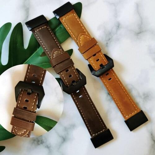 Sport watch bracelet watchbands genuine leather strap band accessories wristband For Garmin Fenix 5 5X 5S/6/6X/6S Pro 20 22 26mm