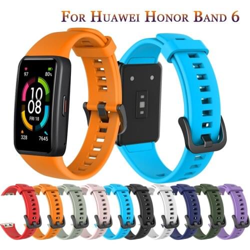 Sport Silicone Watchband For Huawei Honor Band 6 SmartWatch Wristband Replacement Original For Huawei Band 6 Strap Bracelet Band