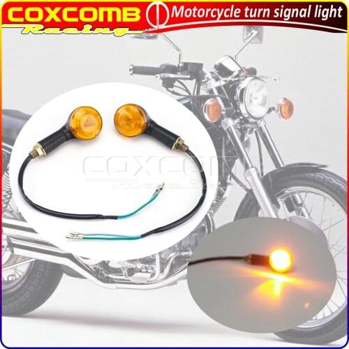 Motorcycle LED Amber Turn Signal Light With 10mm Screw Hole For Honda Suzuki Kawasaki Yamaha XV XVS Virago 400 650 1100
