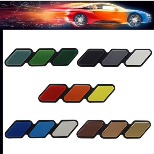 3D Tri-color 3 Grille Tri-color 3 Front Grille car Nameplate grille grill Emblem Badge for Tacoma 4Runner Tundra Rav4 Highlander