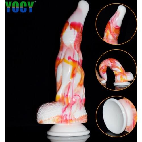 YOCY Large Fantasy Dildo Realistic Animal Anal Plug Strapon Dildos Silicone Colorful Suction Cup Sex Toy For Women Erotic Dicks