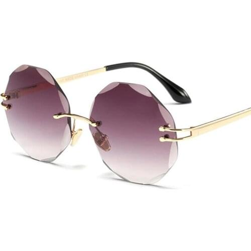 Samll Rimless Sunglasses Round oculos Feminino Retro Vintage Brand Designer Sunglasses Women Fashion 2020 Glasses UV400