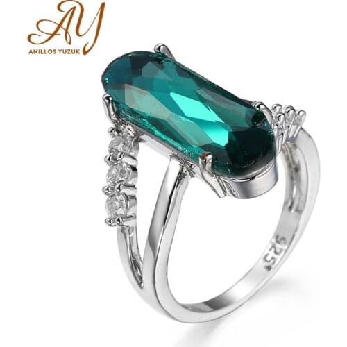 Anillos Yuzuk New Luxury Green Color 925 Sterling Silver Engagement Ring For Women Lady Anniversary Gift Jewelry Wholesale