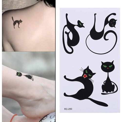 1 sheet Cute Terror Cat Temporary Tattoo Stickers Sweet Home Cat Kids Flash Tattoo Paste Waterproof Fake Tatoo Child