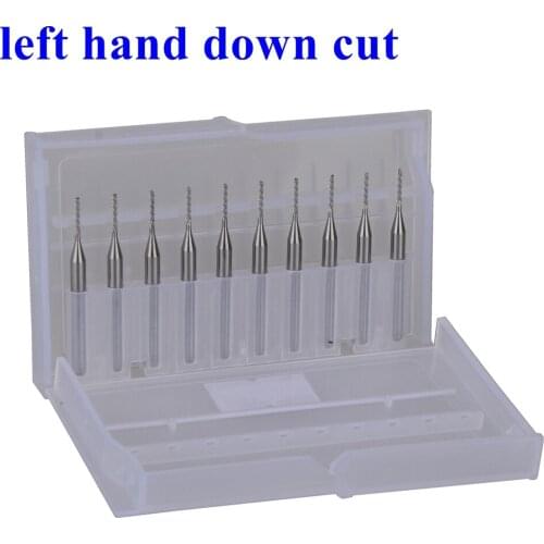 10pc 3.175X1.0X7mm Left Spiral PCB milling cutter down cut Corn end mill Engraving Bit CNC PCB drill bit Set pcb router bits