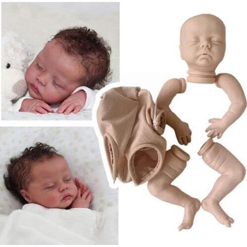 18 Inches Reborn Doll Kits Layla Lifelike Soft Real Toys Color Body Doll Cloth Unpainted DIY Kits With Skin Parts Doll I9A6