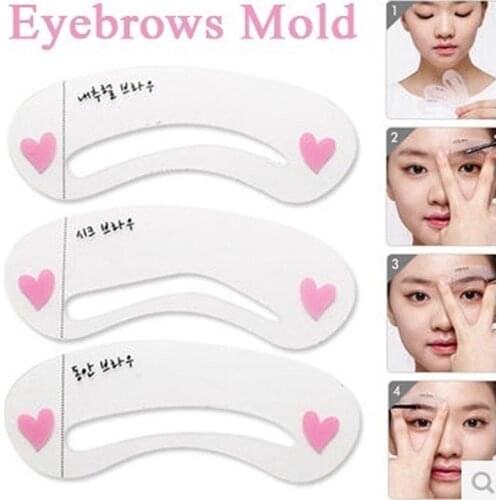 3pcs Women\s Fashion Eyebrows Makeup Tools Eyebrows mold One-word eyebrow card aid beauty tool cosmetics