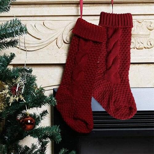 4 Piece Christmas Fireplace Knit Socks Gift Hanging Gift Bag - Suitable for Family Holiday Christmas Party for Christmas Crafts
