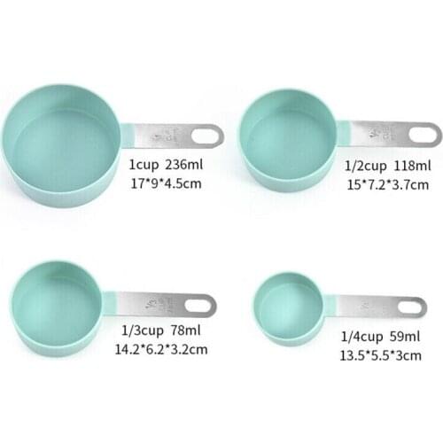 8pcs Measuring Cups Spoons Stainless Steel + PP Multi Purpose Kitchen Baking Cooking Tools Set Handle Kitchen Gadgets