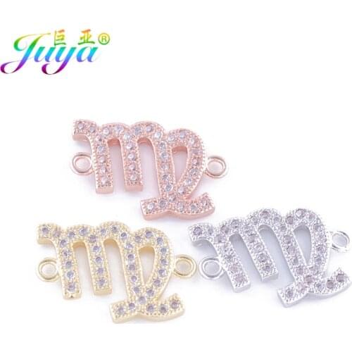 Zodiac Jewelry Components Gold/Rose Gold Zodiac Symbol Jewelry Connectors Accessories For Women Birthday Jewelry Making