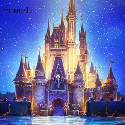 5D DIY Diamond Painting Full Square/Round Drill "Fantasy Castle" Embroidery Cross Stitch Cartoon Comic 3D Movie Home Decor Gifts