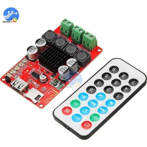 TPA3116 50W+50W Bluetooth Amplifier Board Digital Audio Receiver TF Card U Disk Player Subwoofer With Remote for Speaker DIY