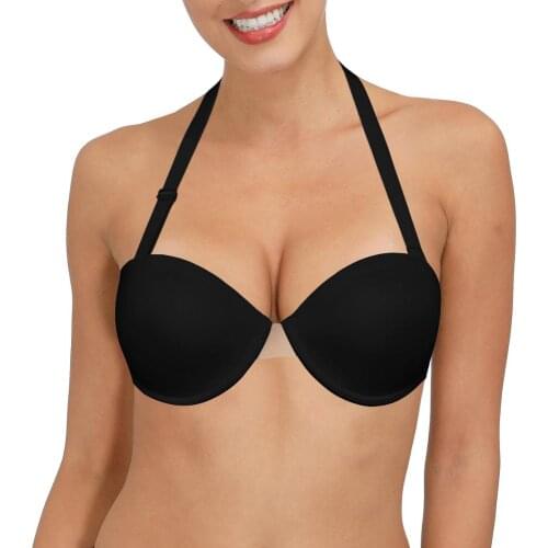 YBCG Halter Push Up Women Bra Padded Solid Lingerie Adjusted-straps Bralette Everyday A B C D E Cup 30-44 Size