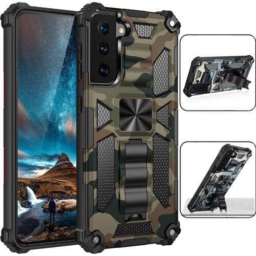 Case for Samsung Galaxy S21 Ultra S20 FE S20 Note 20 Ultra A51 A71 A32 A52 A72 A12 M51 Camouflage Armor Shockproof Magnetic Case