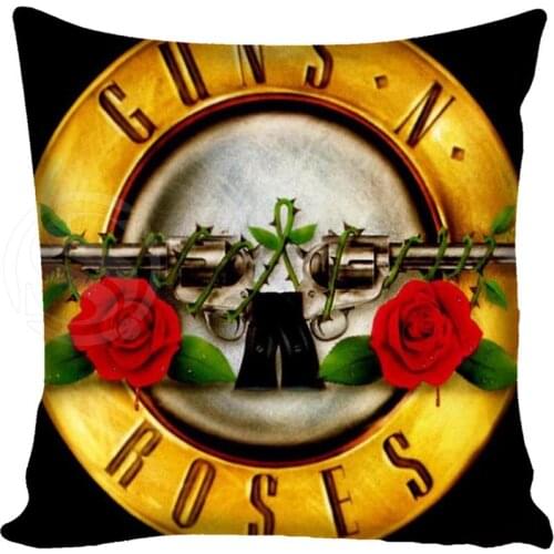Hot Custom Pillow Case Guns N' Roses Square Pillowcases zipper Custom your image 35x35cm 40x40cm 45x45cm 60x60cm two sides