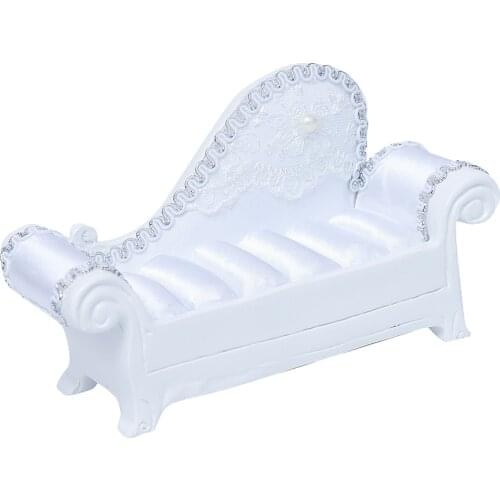 White Sofa Wedding Party Stand Holder Rack Jewelry Display Stand Case