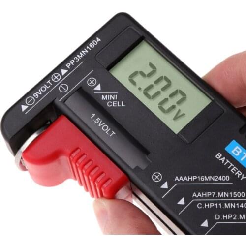BT168D Digital Battery Capacity Tester LCD for 9V 1.5V AA AAA Cell C D Batteries A0KF