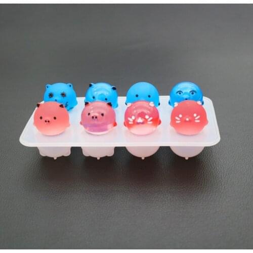 Diy crystal epoxy gel silicone mold 8 even chicken bear pendant handmade mirror pendant mould kitchen tool